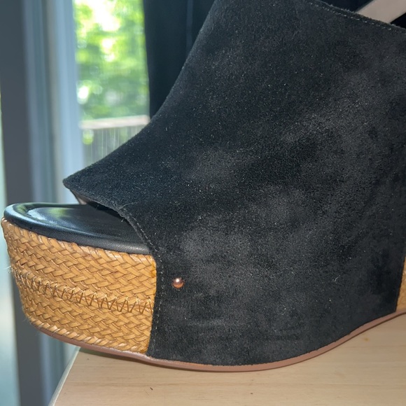 Black Suede Platform Wedge - Picture 9 of 9